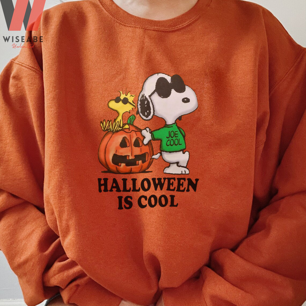 Cute Peanuts Pumpkin With Little Woodstock Snoopy Halloween Shirt
