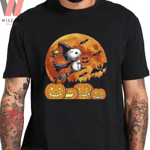Unique Snoopy Witch And Pumpkin Peanuts Halloween Shirt