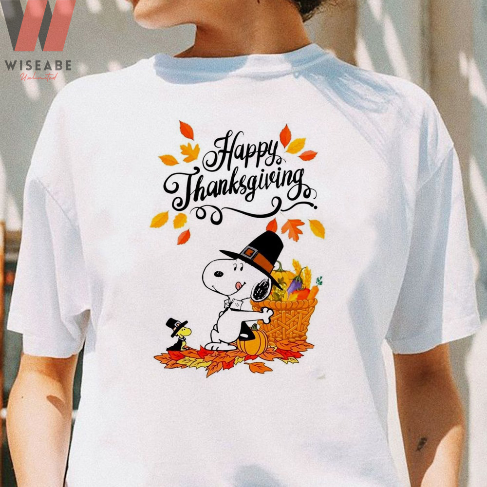 Cute Autumn Thanksgiving Pumpkins Snoopy And Woodstock Peanuts Thanksgiving T Shirt