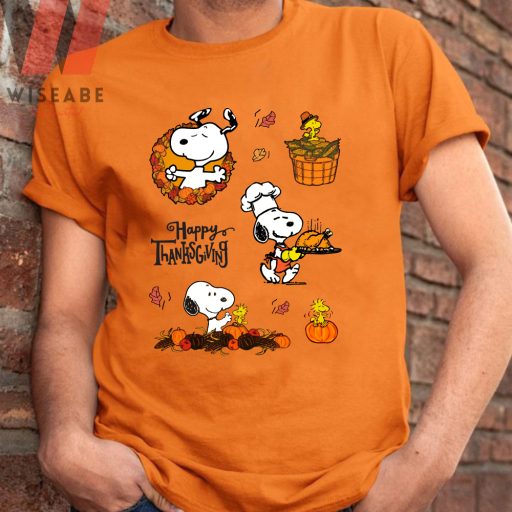 Cute Snoopy And Woodstock Happy Thanksgiving Peanuts Thanksgiving T Shirt