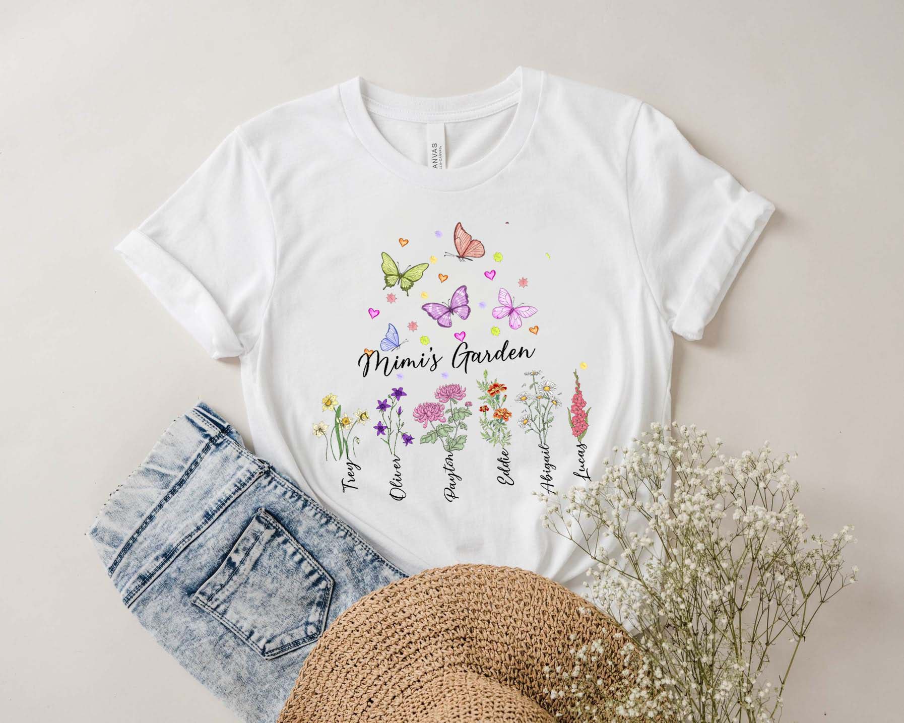 Custom Kid's Name Mimi's Garden Mother T Shirt, Personalized Mom Shirts,  Personalized Mothers Day - Wiseabe Apparels