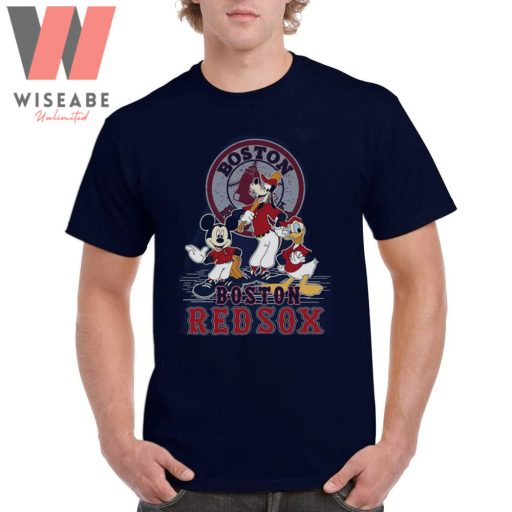 Cheap MLB Disney And Logo Boston Red Sox Shirt