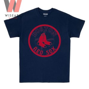 Unique MLB Baseball Team Navy Logo Boston Red Sox T Shirt