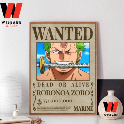 Roronoa Zoro One Piece Wanted Poster, One Piece Merchandise