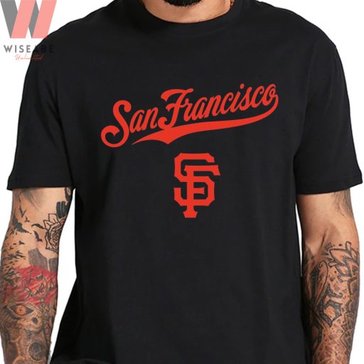 Cheap San Francisco SF Logo In Red SF Giants T Shirt