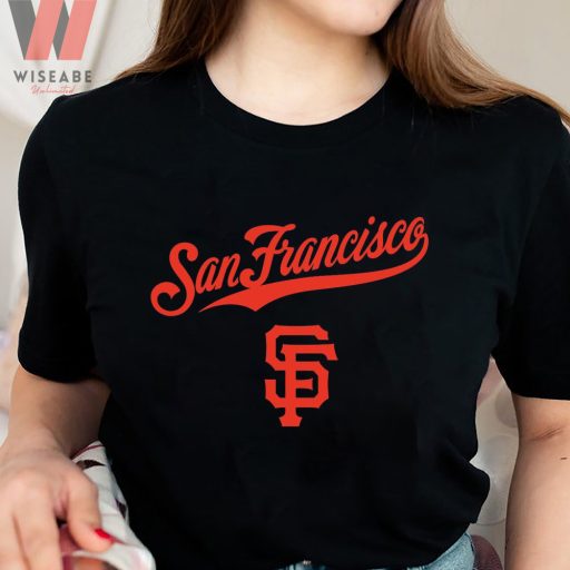 Cheap San Francisco SF Logo In Red SF Giants T Shirt