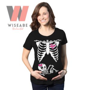 Halloween Skeleton Baby Girl Skeleton Maternity Shirt