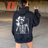 Cheap Coffee Skeleton On Back Skeleton Shirt, Halloween Hoodie