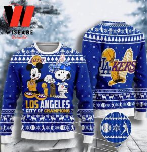 Los Angeles Dodgers Hohoho Mickey Christmas Ugly Sweater –