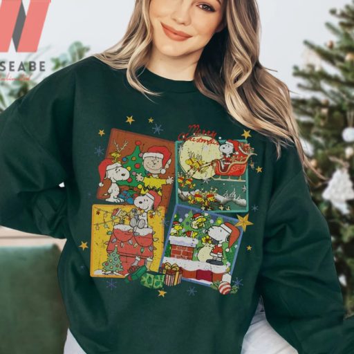 Vintage Christmas Atmosphere With Charlie Brown Snoopy Peanuts Christmas Sweatshirt