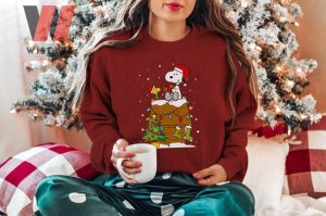 Snoopy And Woodstock Sitting On The Chimney Peanuts Christmas Sweatshirt