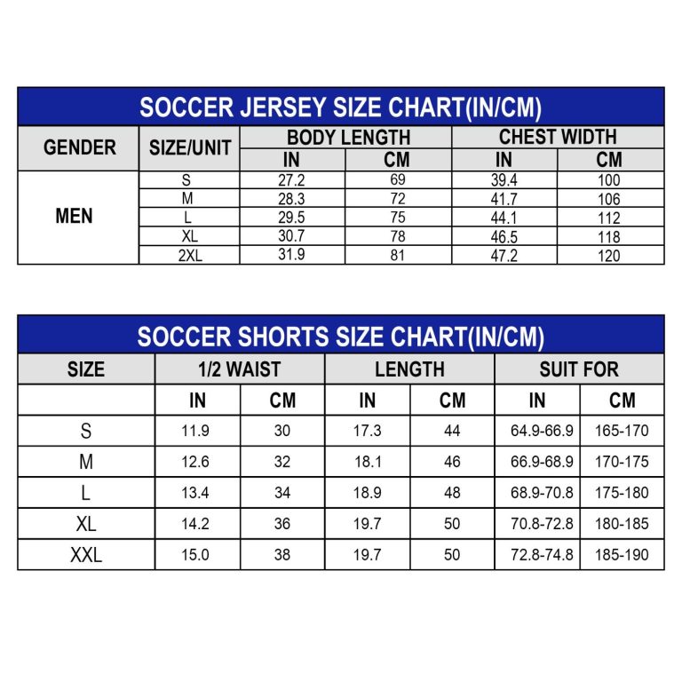 socer jersey size chat