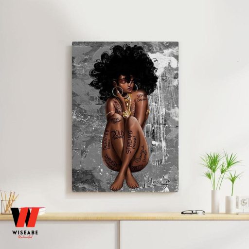 Personalized African American Women Smart Enough Strong Enough Talented Enough Wall Art Poster,  Gifts For Young Black Girl