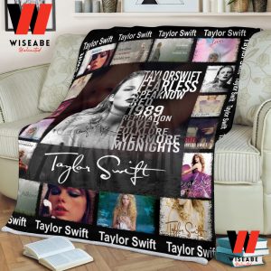 Vintage Taylor Swift Album Tracklist Fleece Blanket