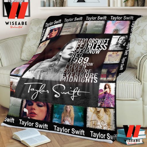 Vintage Taylor Swift Album Tracklist Fleece Blanket