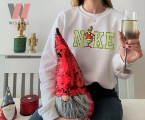 Green Nike Logo And Grinch Christmas Sweatshirt