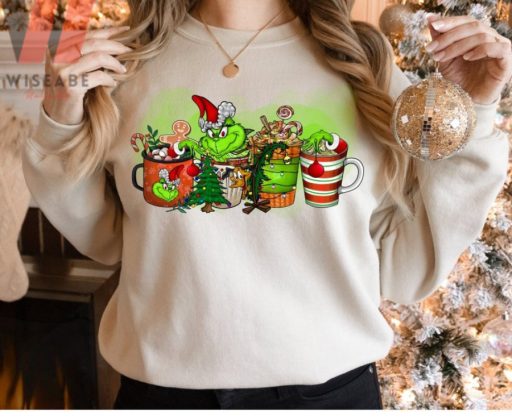 Cute Grinch Latte Coffee Grinch Crewneck Sweatshirt