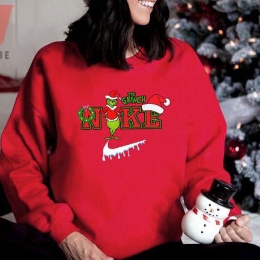 FThe Grinch Nike Logo Noel Hat Grinch Christmas Sweatshirt