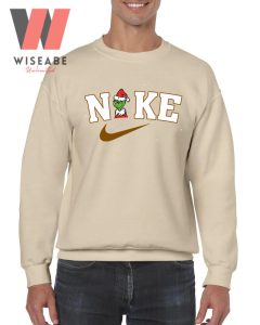 Unique Brown Nike Logo Grinch Christmas Sweatshirt