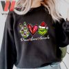 Peace Love Heart Grinch Face Christmas Sweatshirt