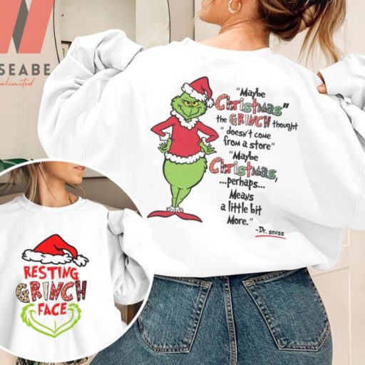 Hot Christmas Resting Grinch Face Grinch Crewneck Sweatshirt