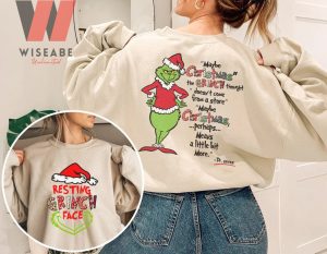 Hot Christmas Resting Grinch Face Grinch Crewneck Sweatshirt