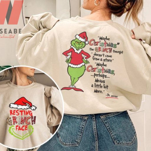 Hot Christmas Resting Grinch Face Grinch Crewneck Sweatshirt