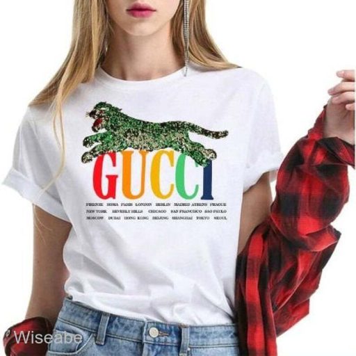 Gucci Jaguar Shirt, Gucci Logo T Shirt Women