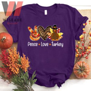 Peace Love Turkey Pumpkin Thanksgiving T Shirt