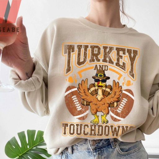 Retro Turkey And Touchdowns Baseball Turkey Sweatshirt