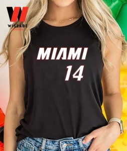 Cheap NBA Miami Heat Number 14 Tyler Herro T Shirt