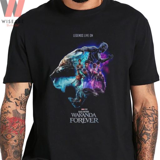Cheap Marvel Movie Legend Live On Black Panther Wakanda Forever T Shirt