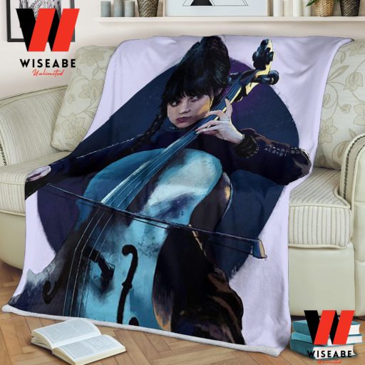  Jenna Ortega Wednesday Addams Playing Cello Blanket