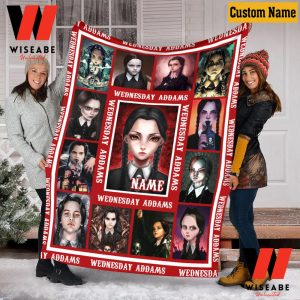 Personalized Wednesday Addams Custome Name Blanket