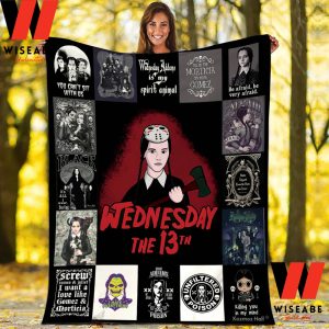 Horror Wednesday Addams The 13th Black Blanket