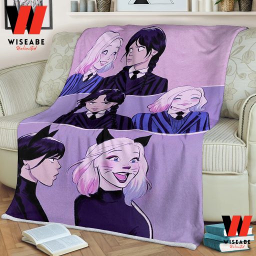 Hot Pink Wednesday Addams And Enid Sinclair Blanket