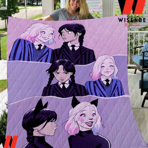 Hot Pink Wednesday Addams And Enid Sinclair Blanket, Wednesday Addams Merchandise