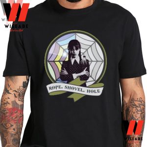 Vintage Jenna Ortega Rope Shovel Hole Wednesday Addams T Shirt