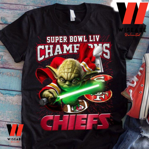 Yoda With Lightsaber Super Bowl LIV Champions Kansas City Chiefs T Shirt
