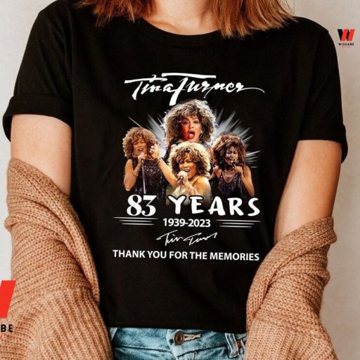 Vintage 83 Years Thanks For Memories 1939 2023  Queen of Rock n Roll Tina Turner T Shirt