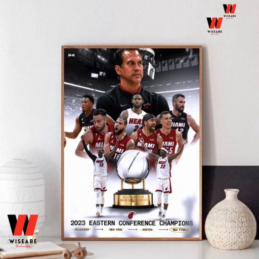 Cheap NBA Miami Heat Eastern Conference Champions 2023 Poster, Miami Heat Champions Poster Wall Art