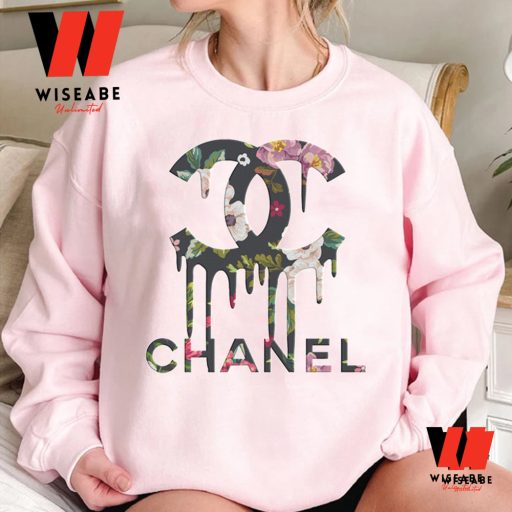 Cheap Floral Dripping Chanel Logo Sweatshirt, MOther's Day Gift