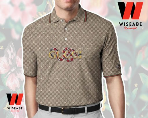 Cheap Snake Gucci Monogram Polo Shirt, Gucci Collared Shirt