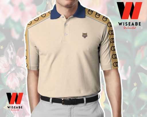 Cheap Tiger Gucci Polo Shirt, Cream Gucci Collared Shirt