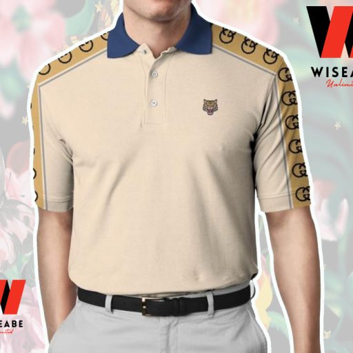 Cheap Tiger Gucci Polo Shirt, Cream Gucci Collared Shirt