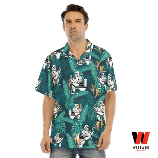 Unique Stormtrooper On Toilet Tropical Florist Star Wars Hawaiian Shirt