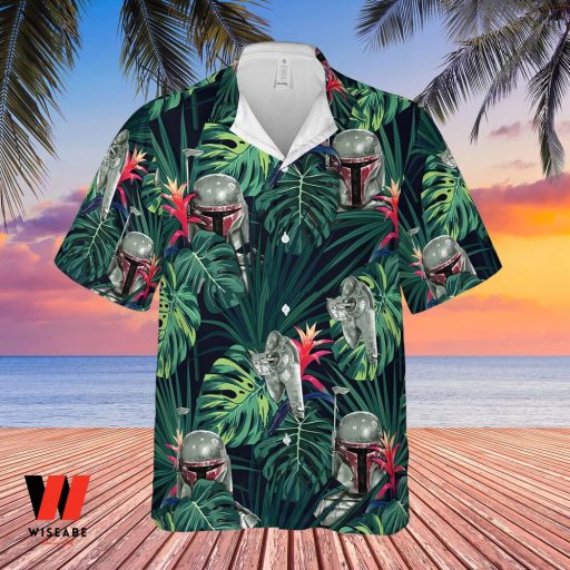 Boba Fett Tropical Florist Star Wars Hawaiian Aloha Shirt, Cheap Star Wars Merchandise