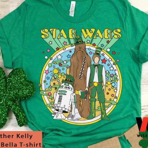 Vintage R2D2 Chewbacca Han Solo Star Wars St Patricks Day Irish Shirt, Cheap Star Wars Merchandise