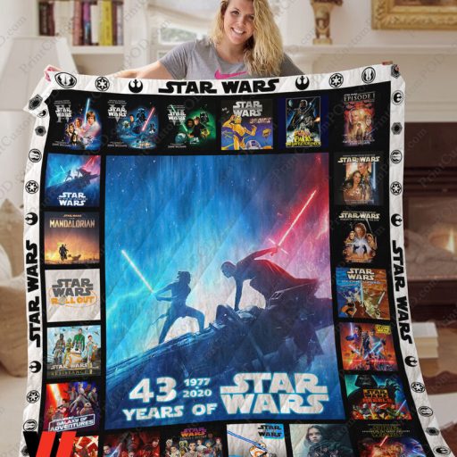 43 Year Of Star Wars 1977 2020 Anniversary Quilt Blanket