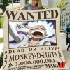 Monkey D Luffy Wanted Poster One Piece Anime Blanket, One Piece Merchandise